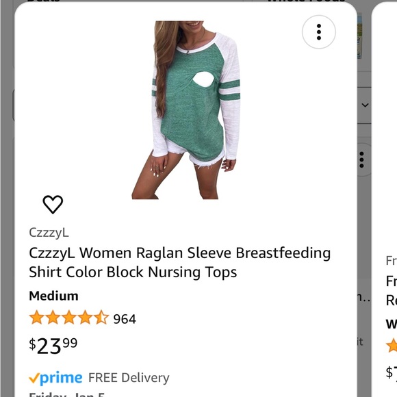 Nursing Shirt; Raglan Sleeve (long sleeve) - Picture 4 of 5